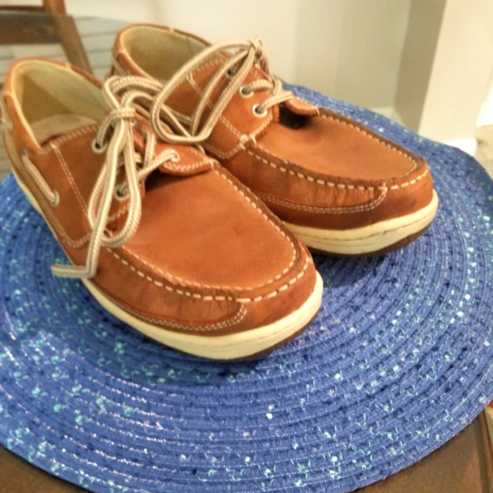 Chaps Men's Leather Boat / Deck Loafers